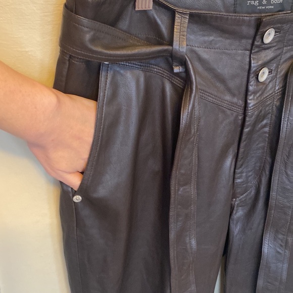 Rag & Bone Mia Leather Trouser Pants - Picture 5 of 14